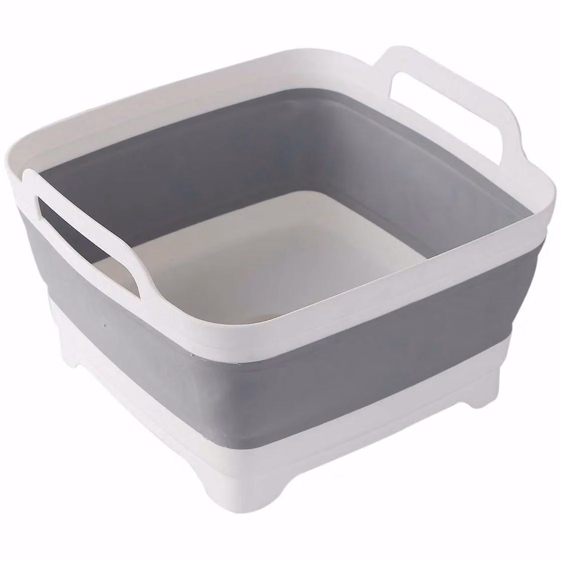Vestiamo Casa Bacinella multiuso richiudibile con manici, Grigio, H 20 cm x L 30,5 cm x P 30 cm
