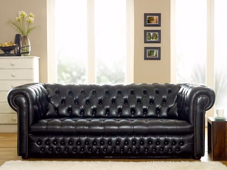 Chesterfield Design Luxus Polster Sofa Couch Sitz Garnitur Leder #119