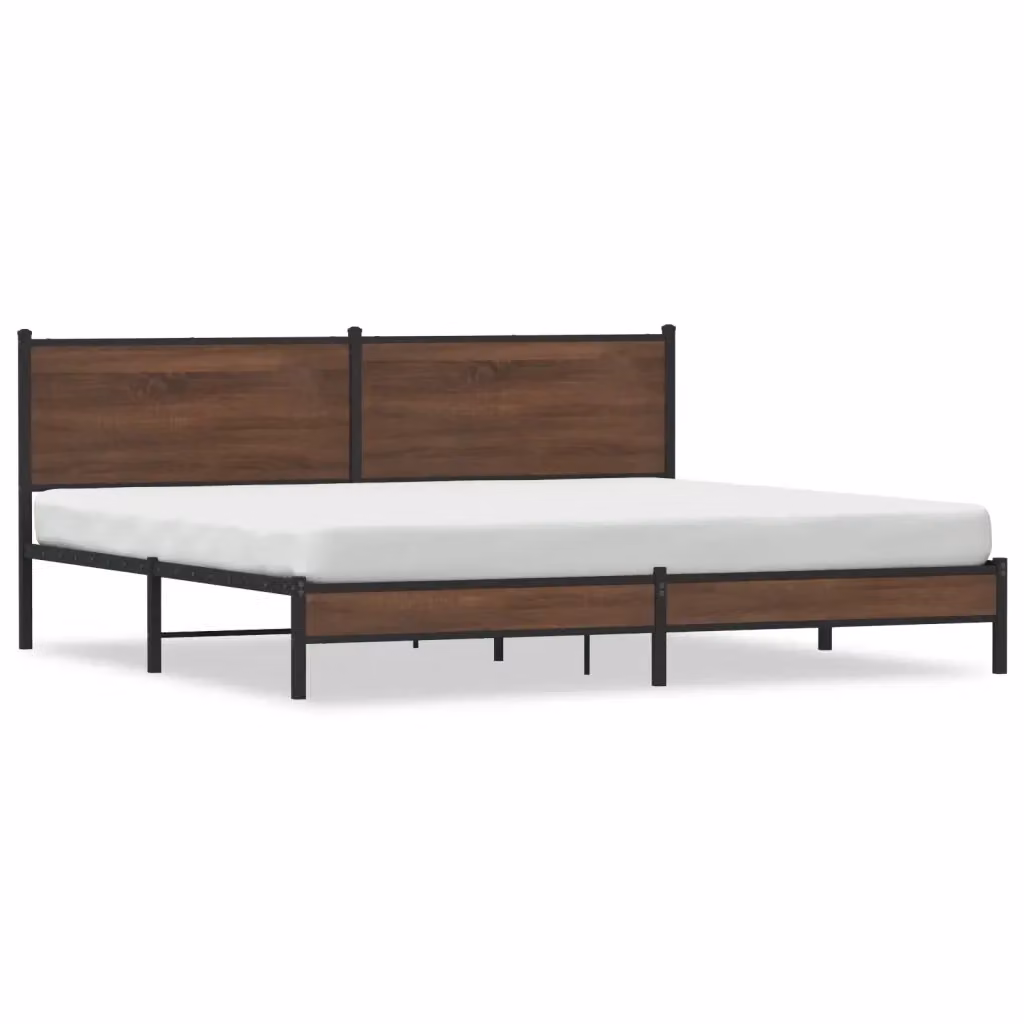 Giroletto in metallo vidaXL color rovere marrone con doghe fisse L: 198 cm, P: 207 cm, H: 91,5 cm – 2