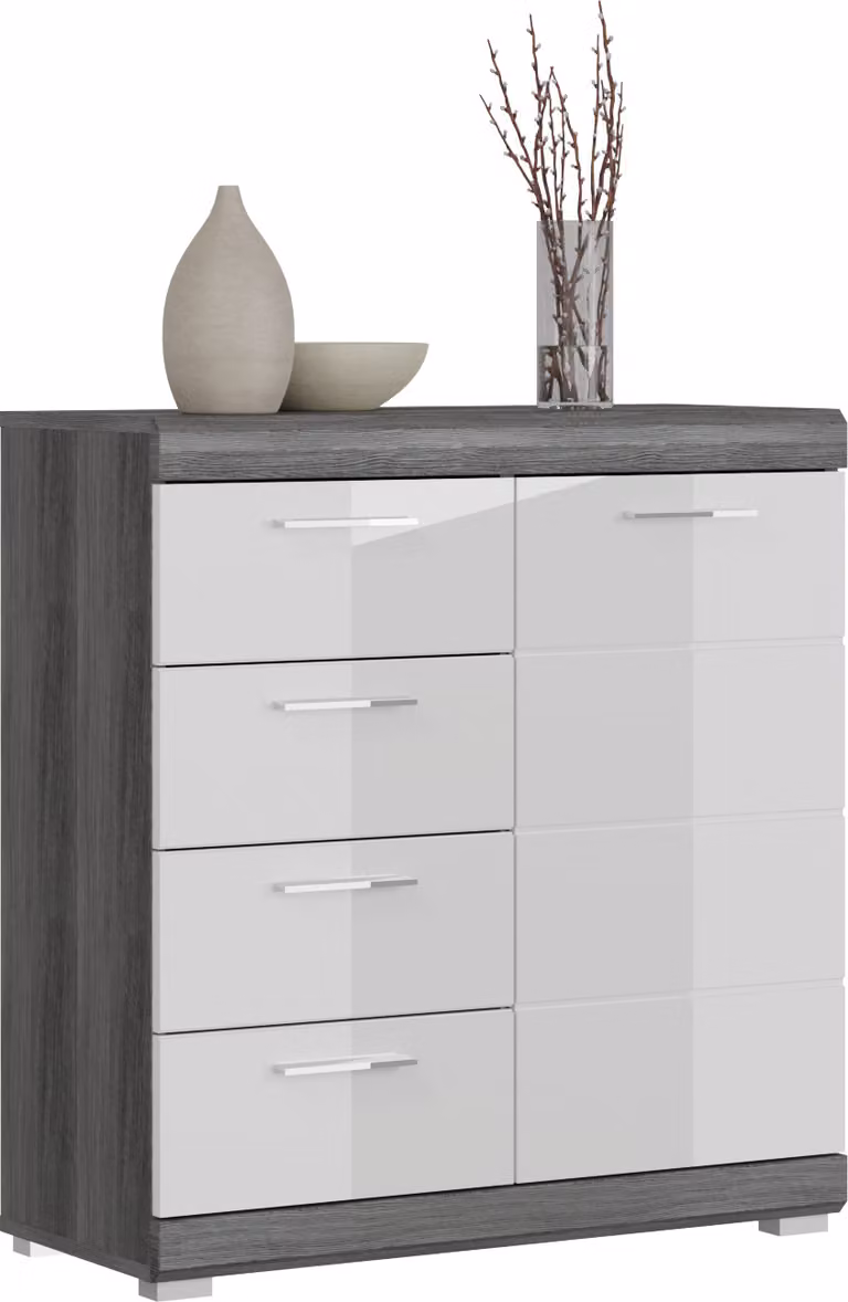 Comodà, mobile ausiliario, credenza, mobile da terra, comò in legno, mobile "Sandusky II"