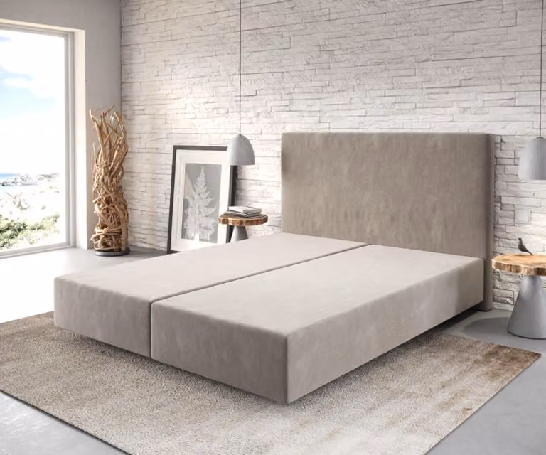 DELIFE Struttura boxspring Dream-Well 160x200 cm microfibra Beige