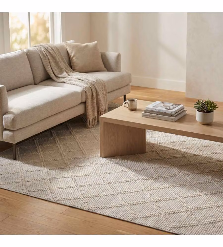 Cosma Tappeto Emmanuel in Lana Bianco 160x230 cm Rettangolare Moderno