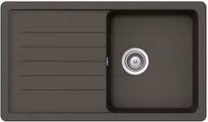 Lavello a vasca singola Schock ELEMENT Asphalt Ruvido opaco colore antracite L: 86 cm, P: 50 cm