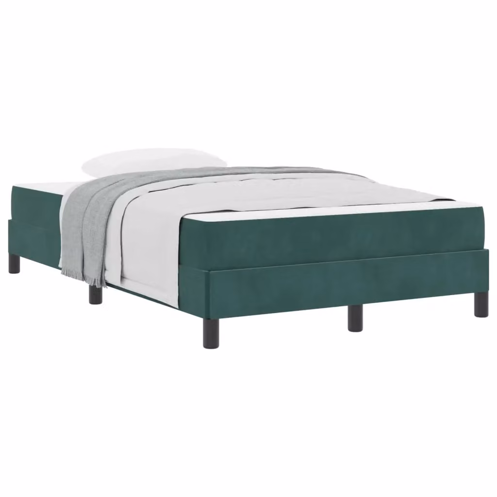 Letto a molle con materasso vidaXL in tessuto verde scuro L/P: 120 x 200 cm – 2