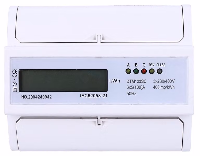 Contatore elettrico digitale trifase 230/400 V, 5-100 A, consumo energetico, KWh, con display LCD
