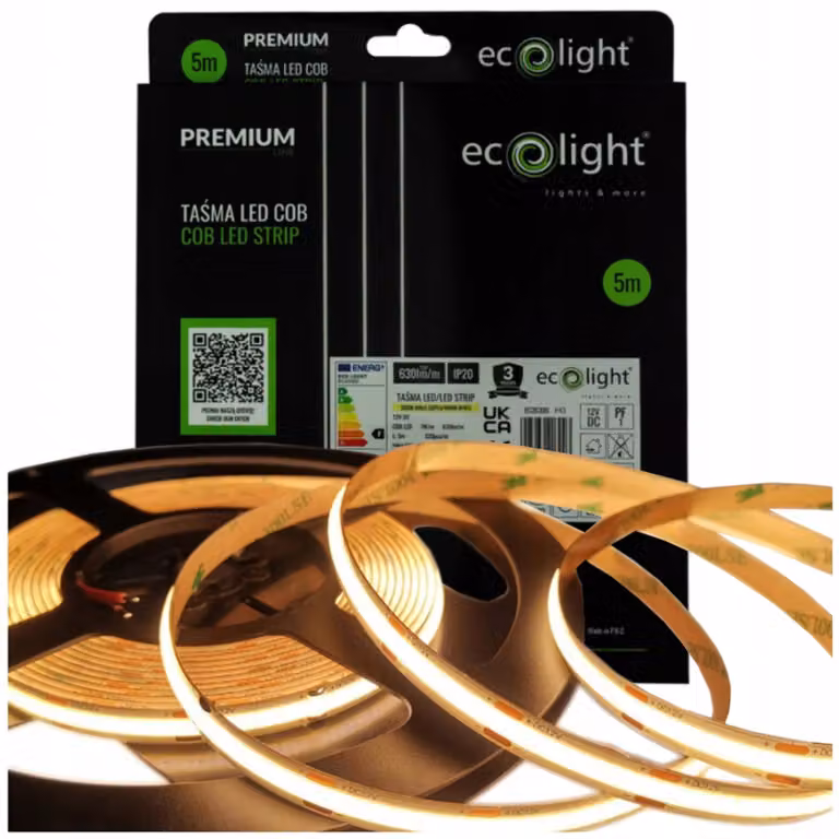 Striscia LED COB 320LED 7W/m 3000K 630lm/m IP20/5m/P