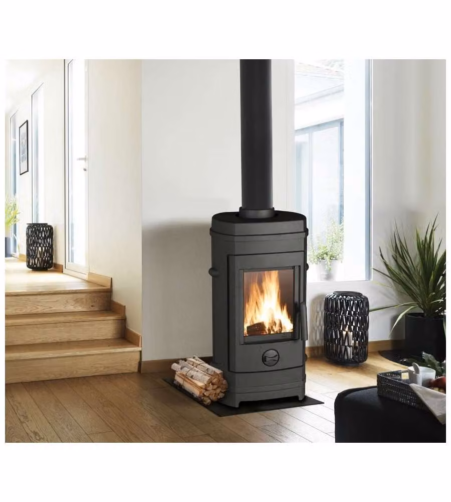 Stufa a legna Invicta Remilly in ghisa colore antracite – 1