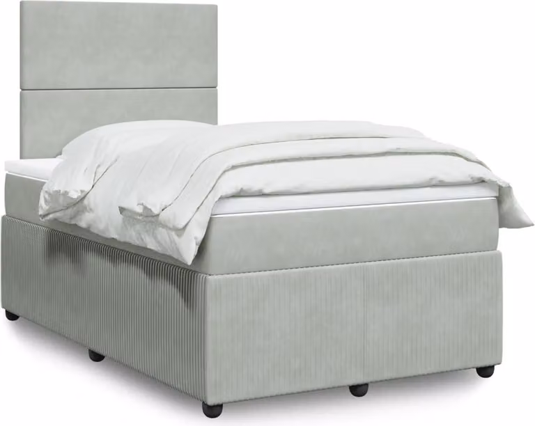 Maison Exclusive - Giroletto a Molle con Materasso Grigio Chiaro 120x190cm Velluto