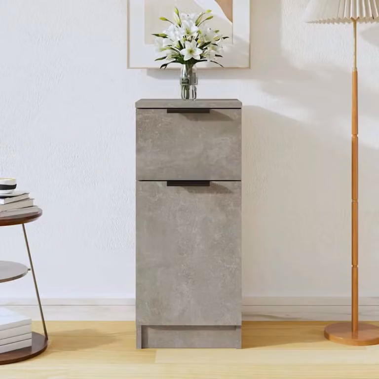 Credenza vidaXL in legno multistrato e MDF Grigio, design minimalista, da appendere al muro, L/P/H: 30 x 30 x 70 cm