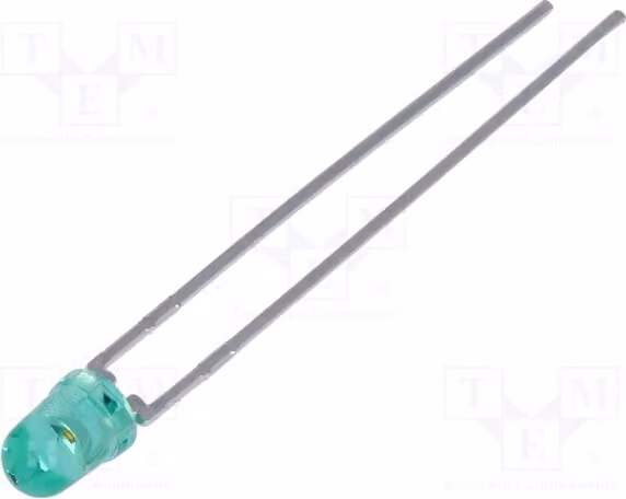2 LED a montaggio superficiale (SMD), 3 mm, verdi, 6,7÷22 mcd, angolo di emissione 45°, modello HLMP-1521