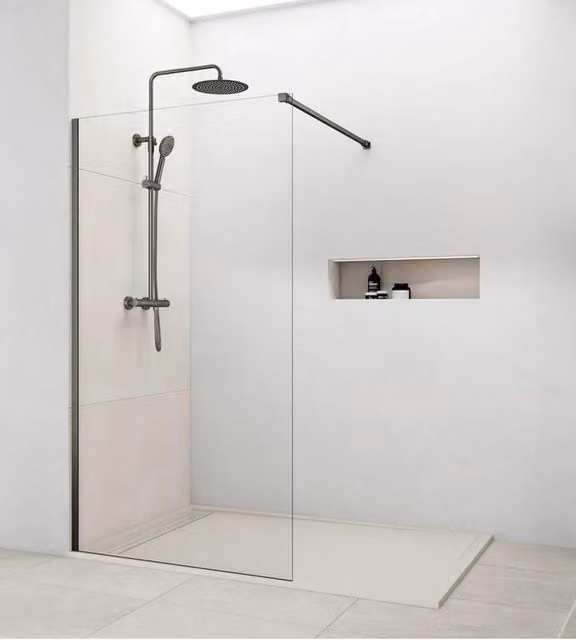 Parete doccia fissa Screen 8 mm 120 cm (116,5-118,0 cm) titanio, vetro trasparente