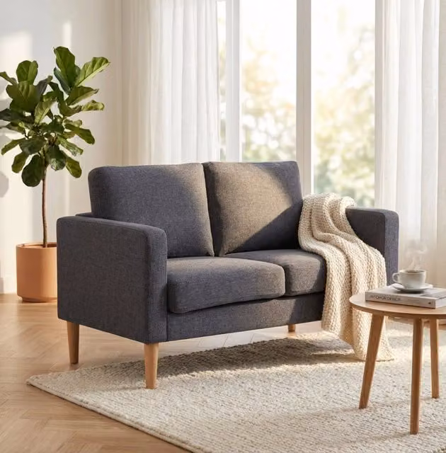 Divano 2 posti Scandinavo in Tessuto cm 124x73x82 - MANU