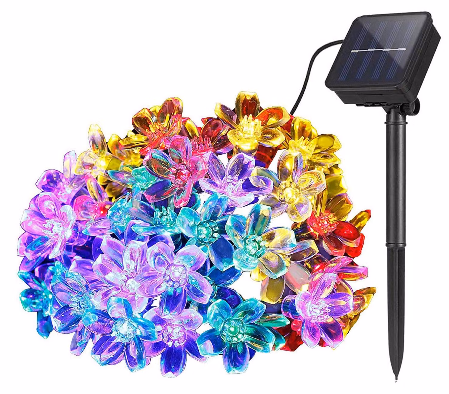 DIWUJI, catena luminosa solare, 6,5 metri, 50 LED colorati