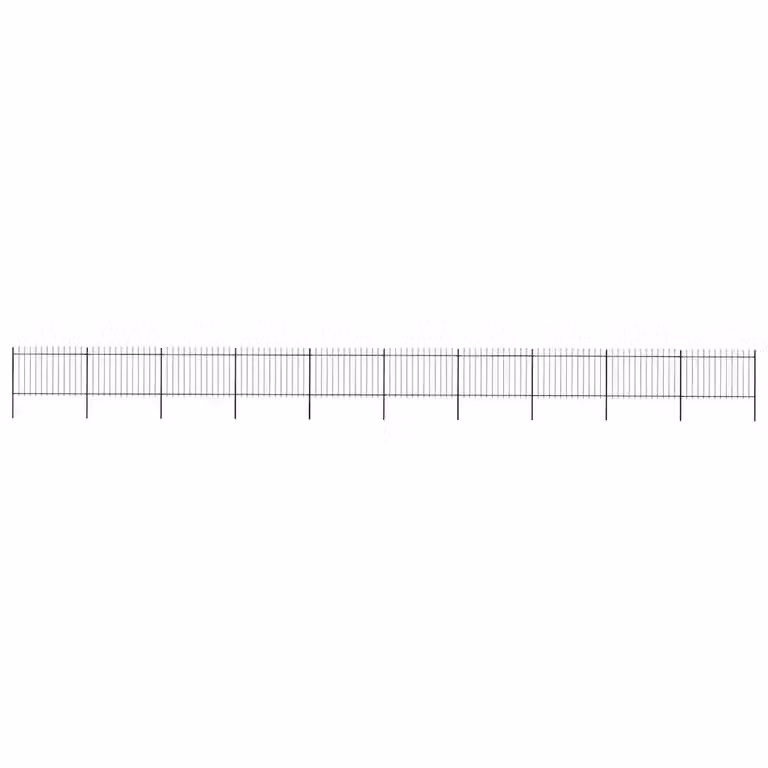Recinzione da giardino vidaXL in acciaio con punta a lancia nero 1673 x 120 cm