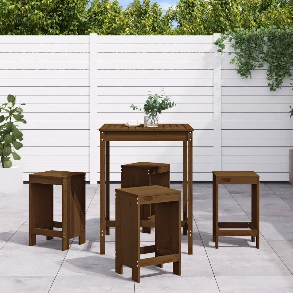 Maison Exclusive - Set Bar da Giardino 5 pz ambra in Legno Massello di Pino
