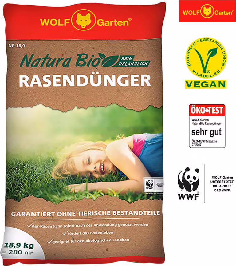 WOLF Garten Natura Fertilizzante biologico per prati 18,9 kg Prato