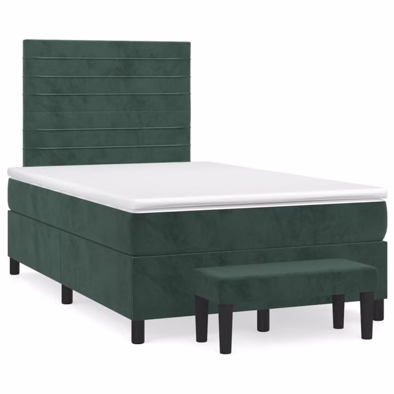 Maison Exclusive - Letto boxspring con materasso verde scuro 120x190 cm velluto