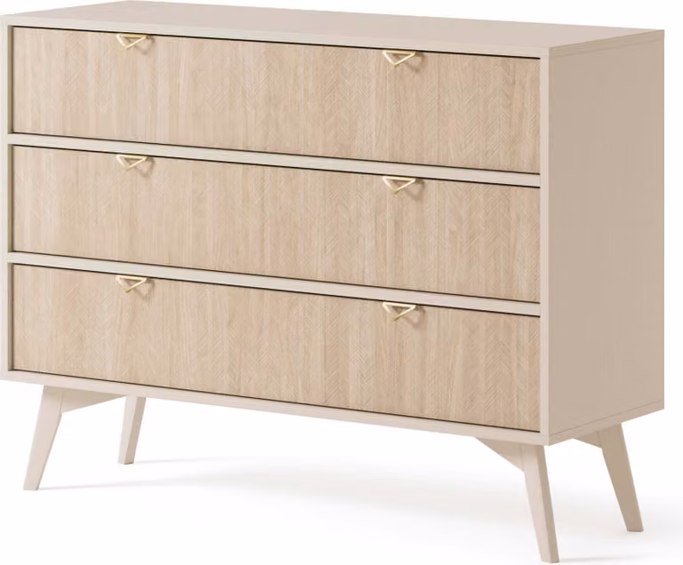 FURNLUX Cassettiera Forest Beige 106cm / Colore principale: Beige / Dimensioni: 106 x 80 x 38 cm