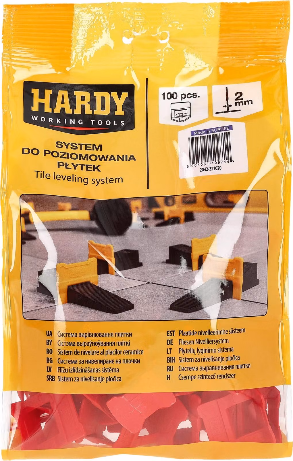 Clip per sistema di livellamento Hardy 2 mm, 100 pezzi
