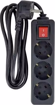 Microconnect MC-GRU00315BS Presa multipla 1,5 m 3 prese CA per interni Nero