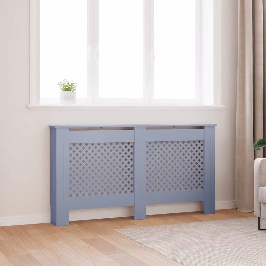 Copertura per radiatore vidaXL in MDF color antracite, L 152 cm x P 19 cm x H 81,5 cm