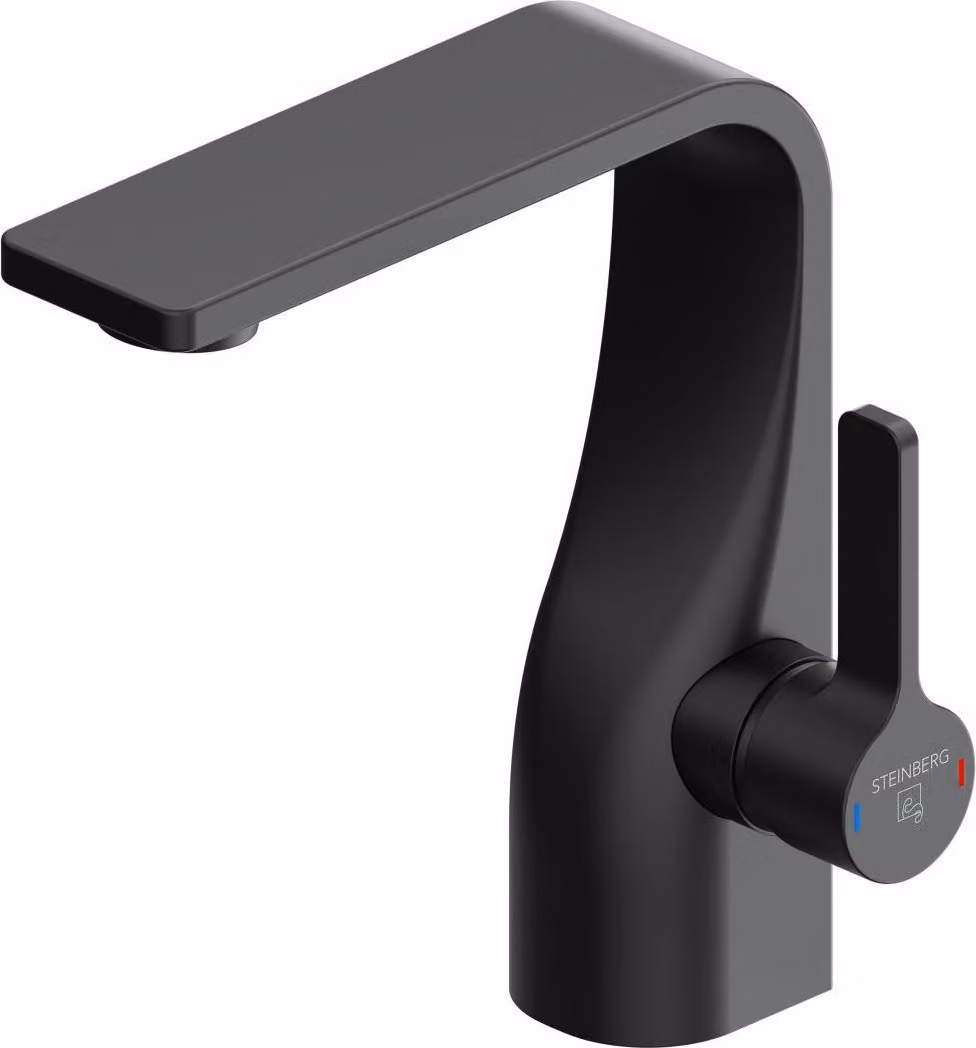Steinberg Série 230 Mitigeur monocommandé pour lavabo, avec cartouche céramique, tubes flexibles, sans vidage, saillie 112mm, 23010102S, 23010102S