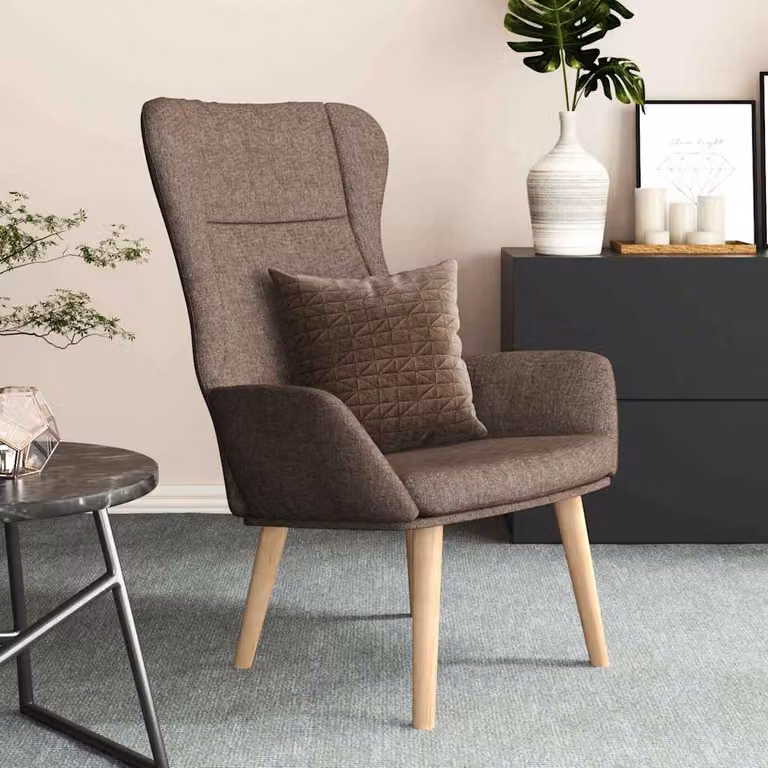 Sedia Relax vidaXL in tessuto con imbottitura in schiuma, colore tortora/beige/grigio/marrone