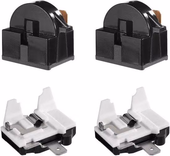 Relè di avviamento a 2 canali con protezione da sovraccarico a 2 canali, 1 pin, PTC da 4,7 ohm, modello QP2-4r7, per mini frigoriferi, compressori di refrigerazione