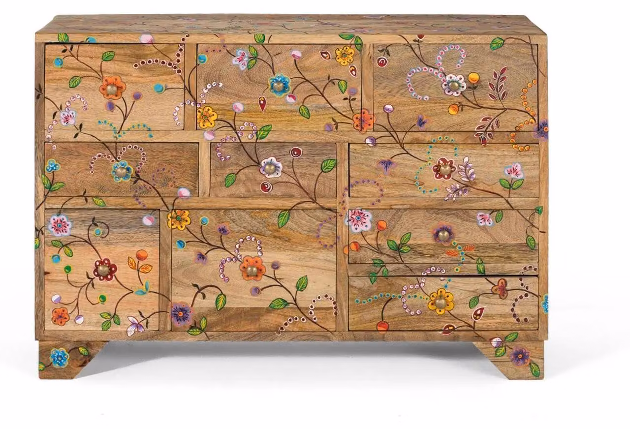 Cassettiera in legno di pioppo e mango, 55 cm x 80 cm x 33 cm Giner y Colomer