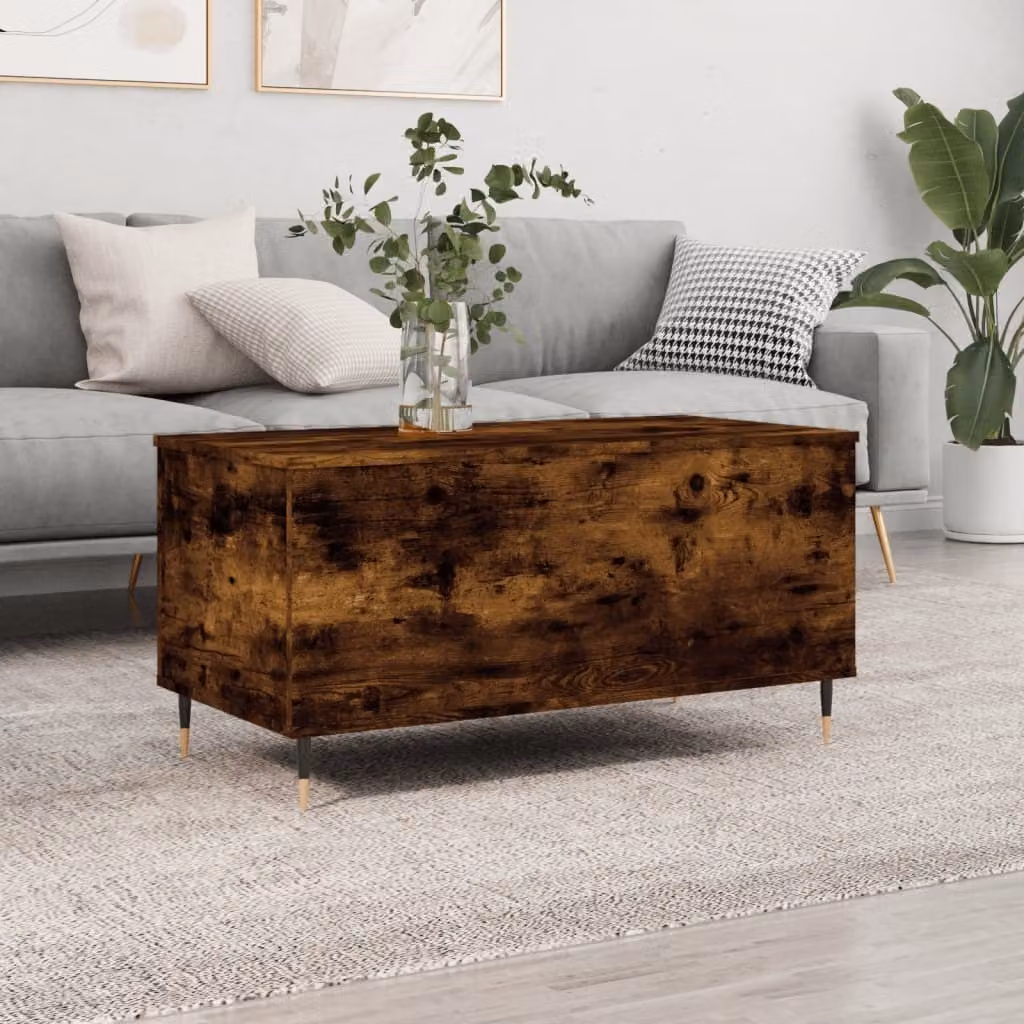 Maison Exclusive - Tavolino in rovere affumicato 90x44,5x45 cm Materiale ligneo