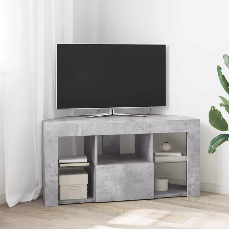 Mobile TV LED Angolare vidaXL Grigio con Illuminazione Integrata L/P/H: 100 x 40 x 50 cm