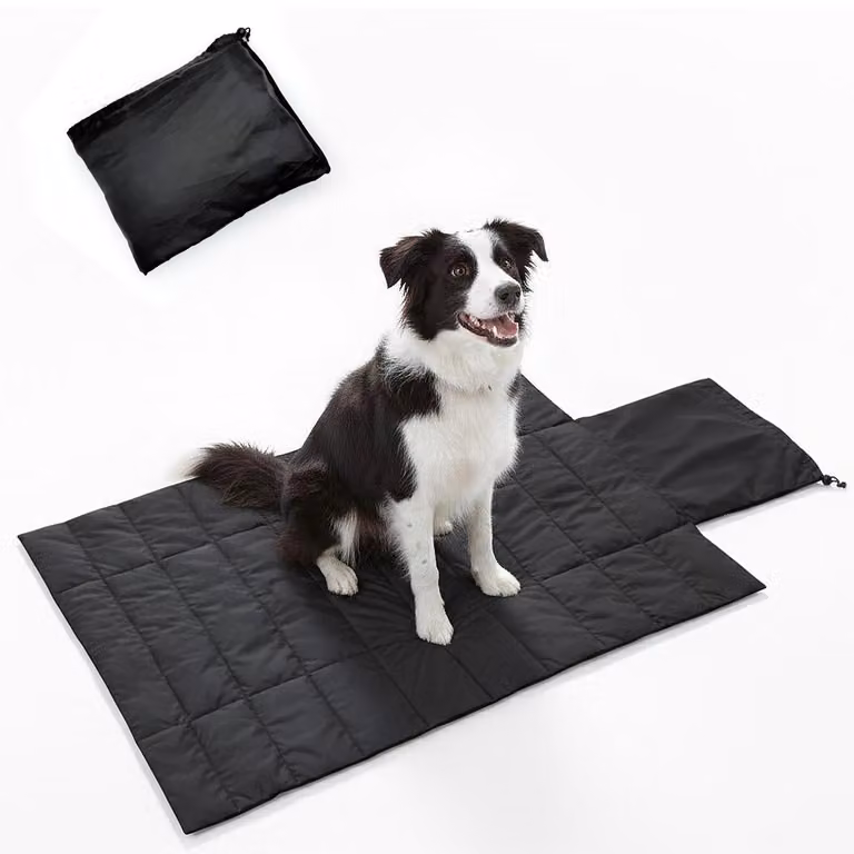 Tappetino per cani pieghevole, impermeabile, con superficie fresca, ideale per l'estate, dimensioni 99x71 cm, colore nero