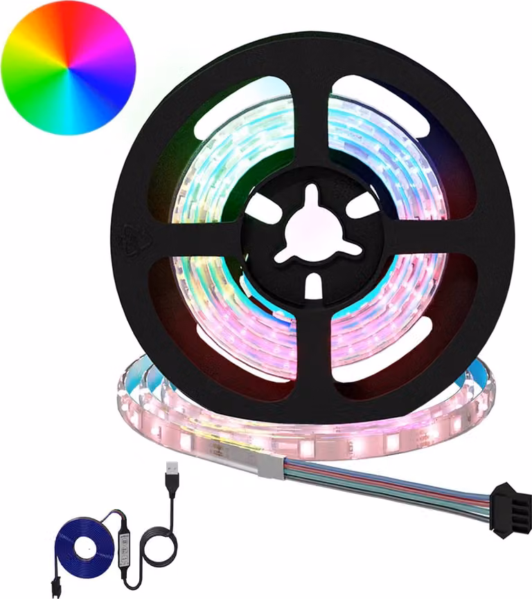 Strisce LED, 12 pezzi, nere e trasparenti