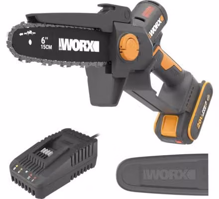 Troncatrice a batteria portatile WORX WG327E, 20V, inclusa batteria da 2,0 Ah e caricabatterie, lama da 15 cm