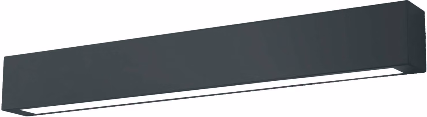 Lampada da soffitto a LED Ibros 18W 3000K 1140lm in metallo nero, dimensioni: 8x63x5,5 cm, IP44, Light Prestige