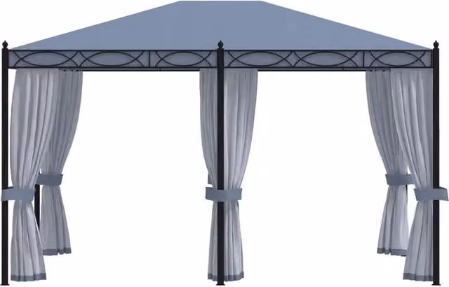 Gazebo con Schermi a Rete 3x4 cm Antracite in Acciaio 48057