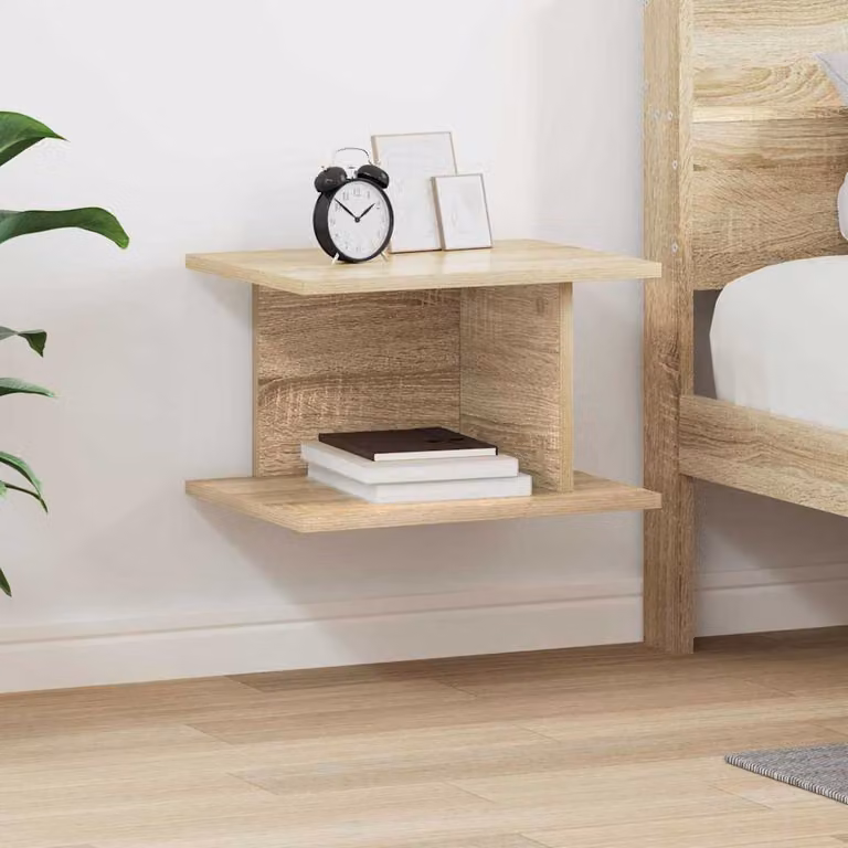 Comodino moderno vidaXL in legno ingegnerizzato color rovere sonoma, L 40 cm x P 30 cm x H 25 cm