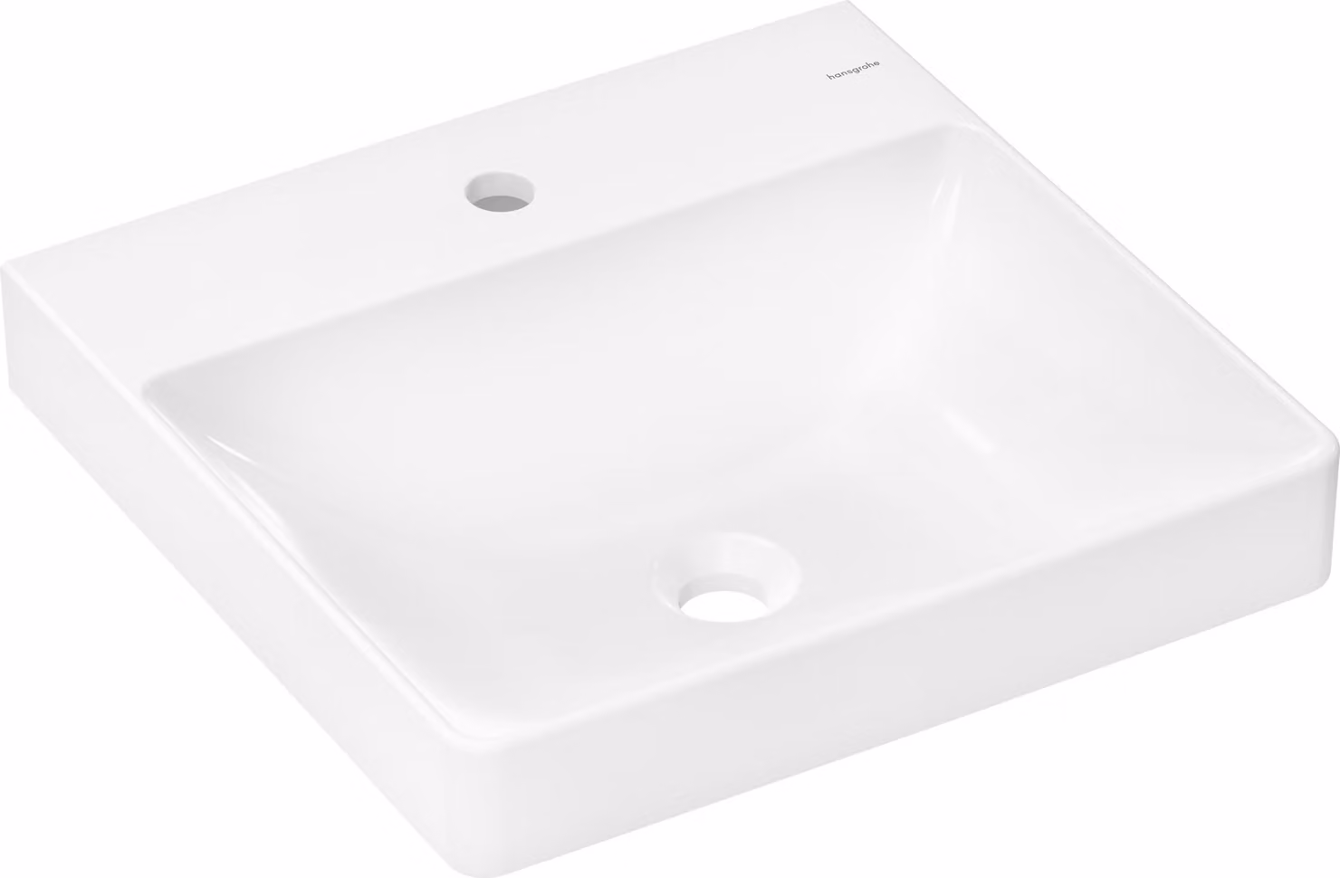 hansgrohe Xelu Q lave-mains, 1 trou pour robinet, sans trop-plein, 500x480x80mm, blanc, 60316450, 60316450