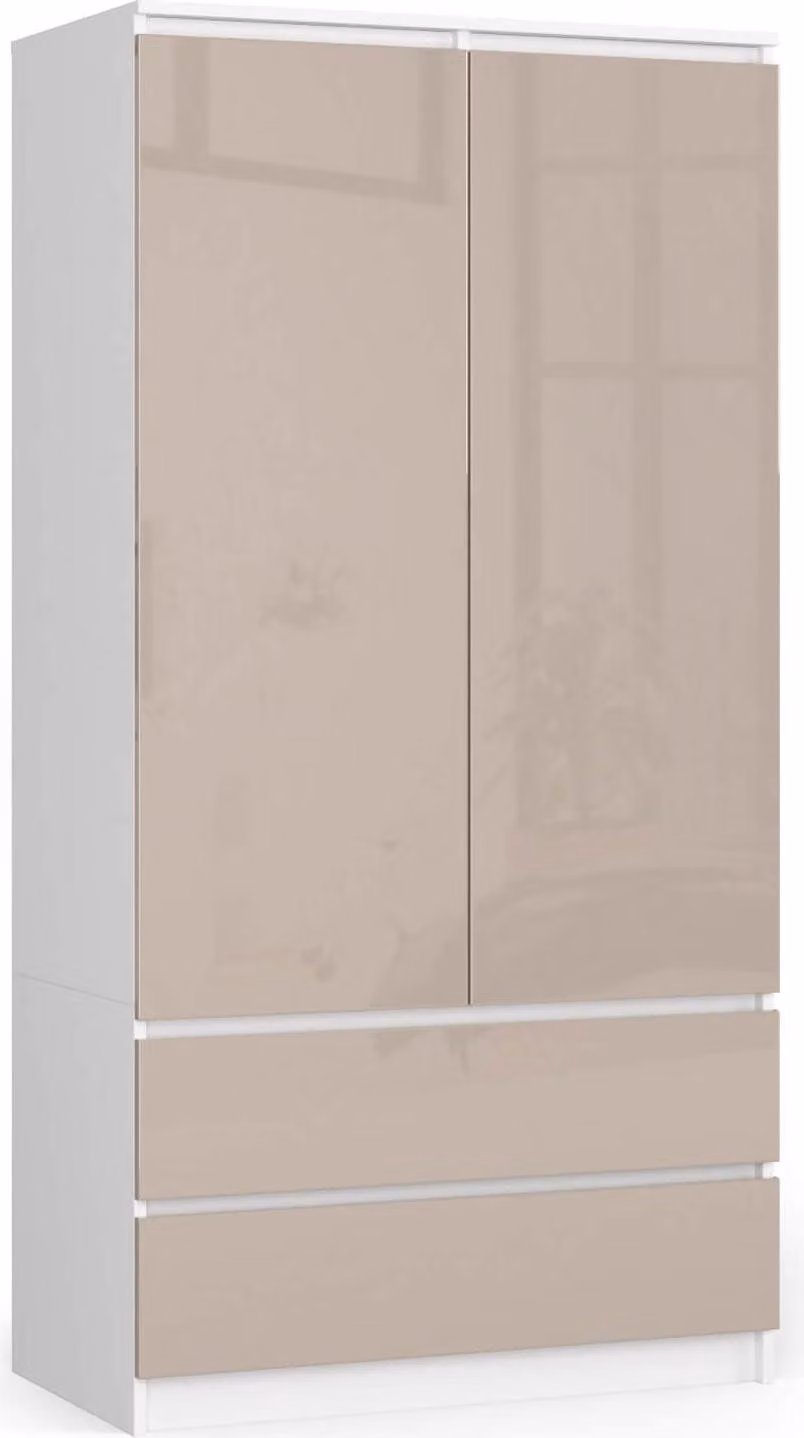 Akord Armadio Bianco/Cappuccino Lucido 90X51X180 Cm