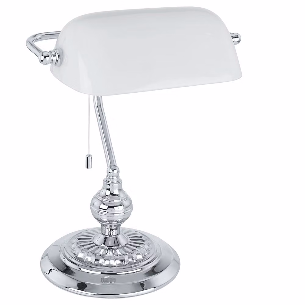 Eglo 90968 Lampada da tavolo Banker cromo bianco