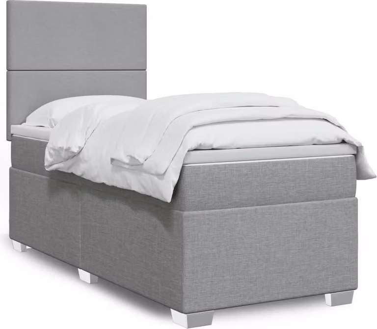 Maison Exclusive - Giroletto a Molle con Materasso Grigio Chiaro 90x190 cm Tessuto