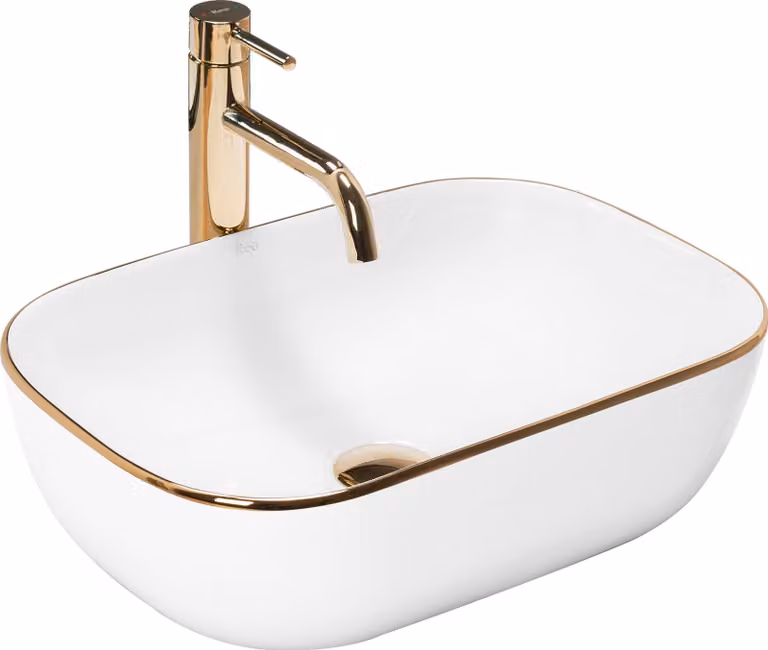 Lavabo da Appoggio Rea Belinda Gold Edge