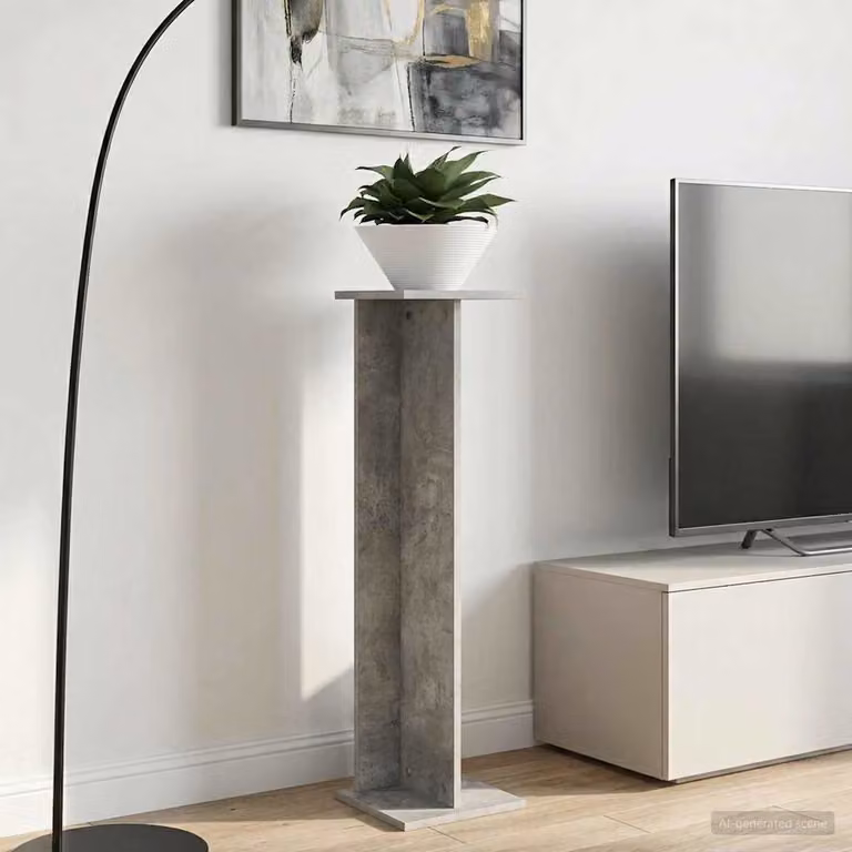 Set di 2 supporti per piante vidaXL in stile moderno, colore grigio, L/P/H: 25 x 25,5 x 100,5 cm