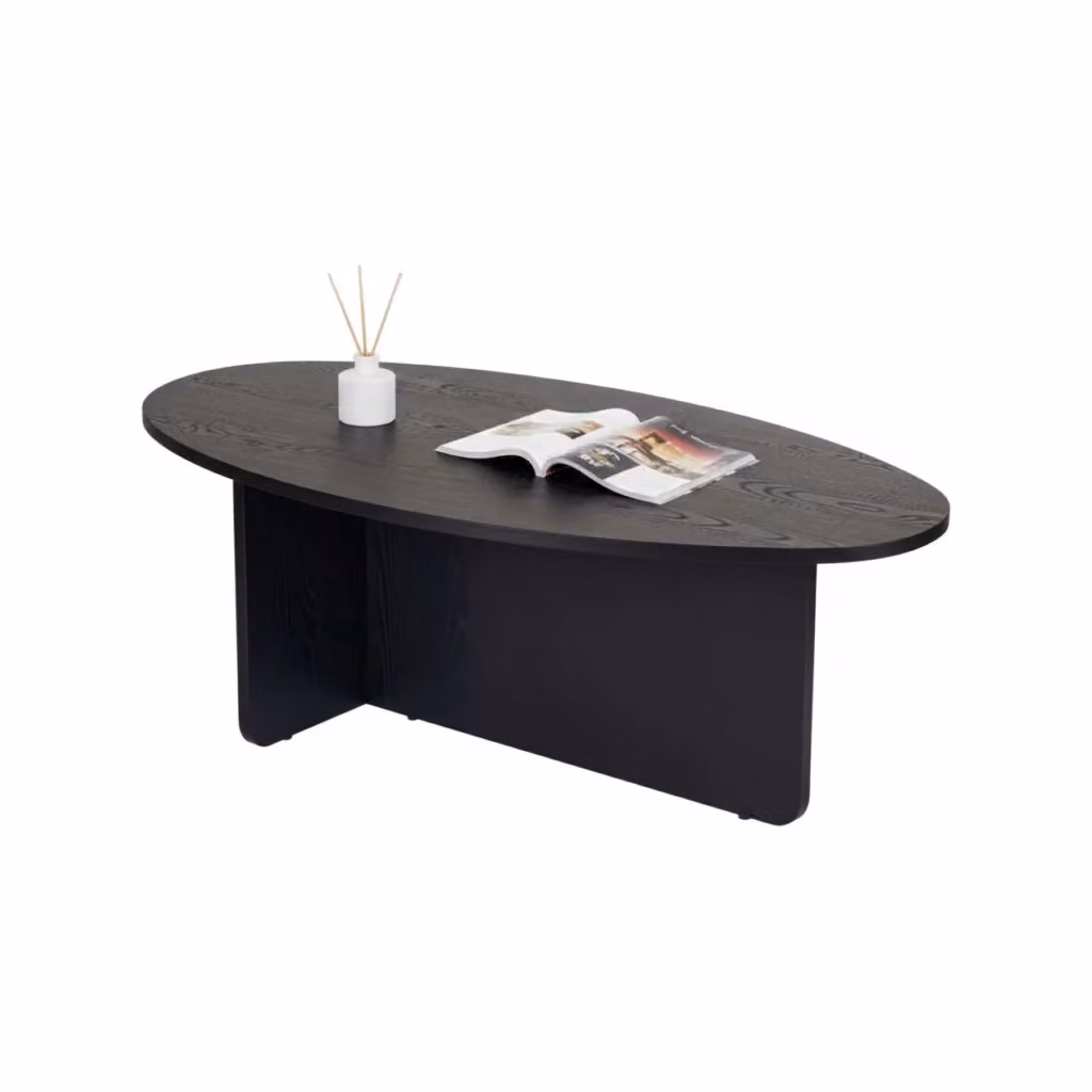 DMORA Tavolino da Salotto Parona Ovale Nero L: 126 cm, P: 65 cm, H: 40 cm – 2