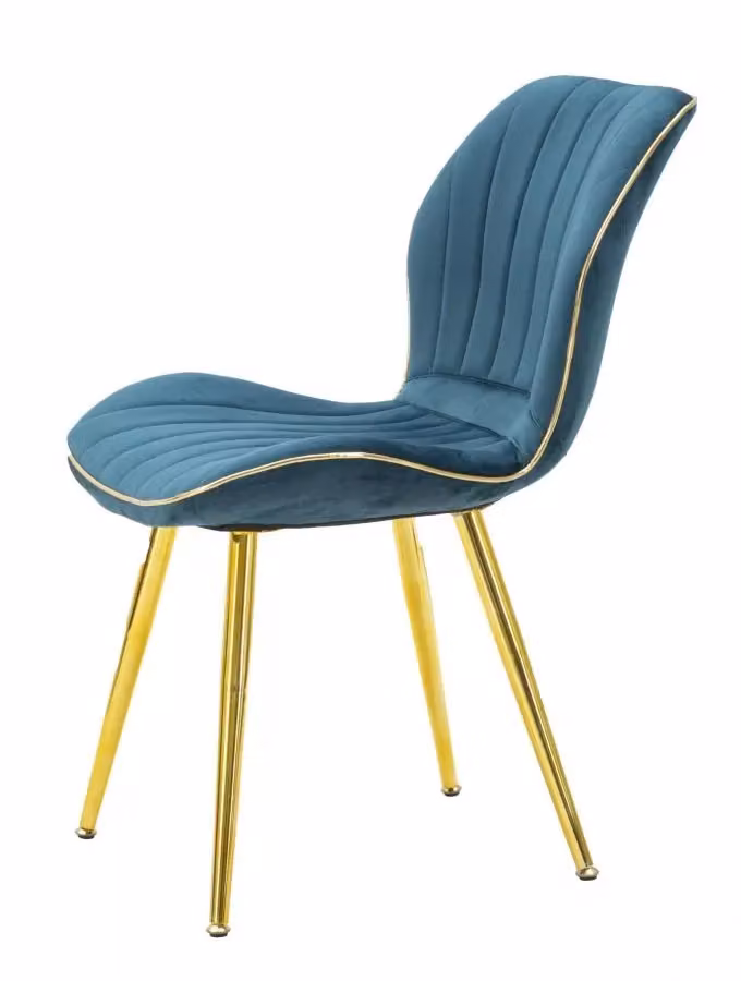 Set di 2 sedie Charme1921 in velluto petrolio e oro, design moderno con struttura in metallo, L: 46 cm, P: 58 cm, H: 77 cm – 2