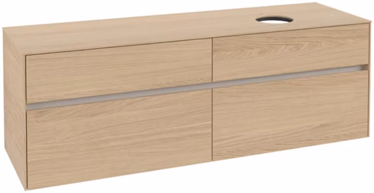 Villeroy & Boch Collaro Meuble sous-lavabo, lavabo à droite, 4 tiroirs, montage mural, 1600x548x500mm, C05100VJ, C05100VJ