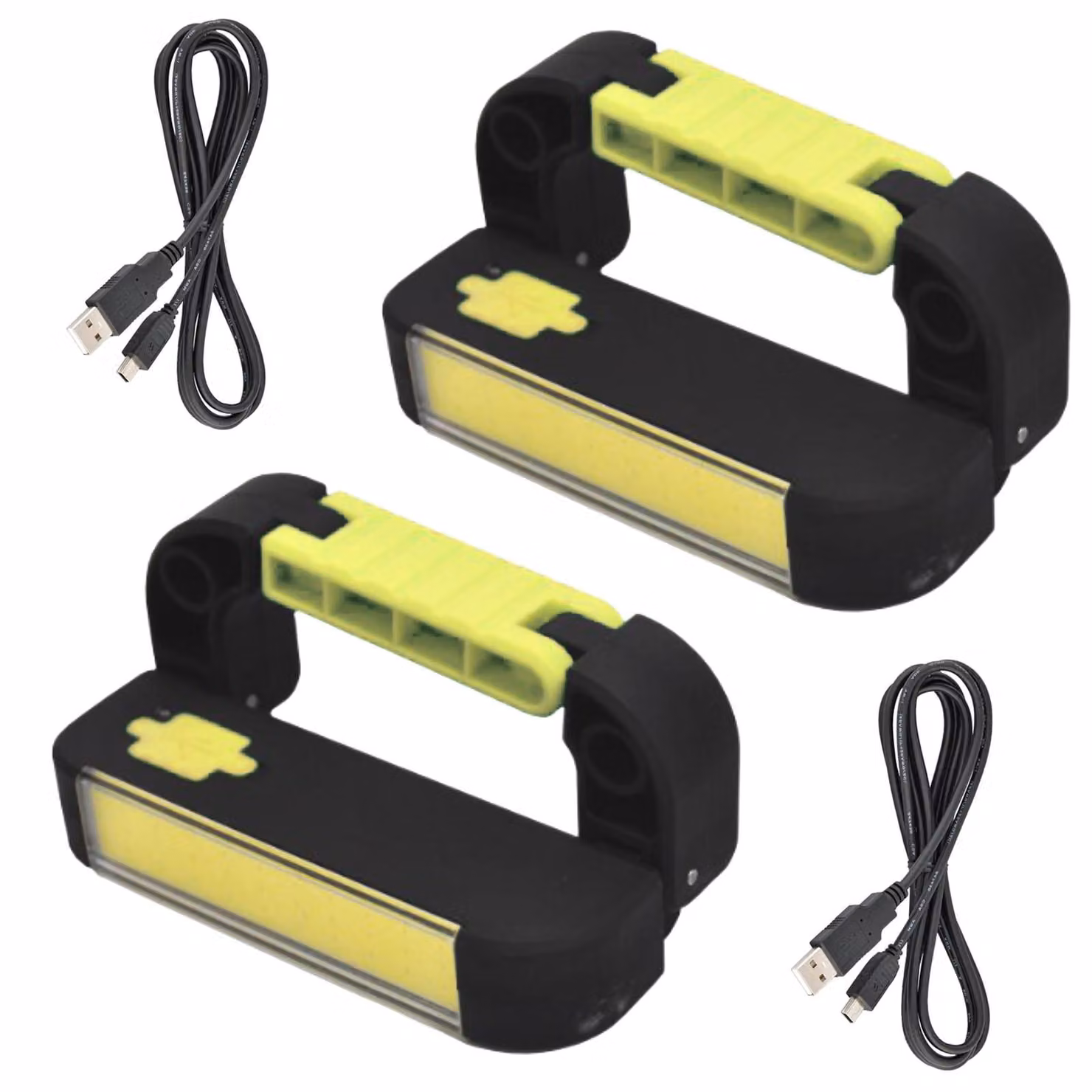 Set da 2 torce da lavoro a LED con staffa pieghevole, torcia ricaricabile da officina, torcia portatile, torcia da lavoro, torcia da campeggio, 200 lumen, magnetica