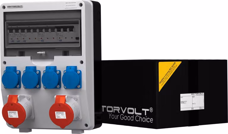 Distributore di potenza TD-S/FI 2x32A 4x230V franz/belg Sistema Doktorvolt 9344