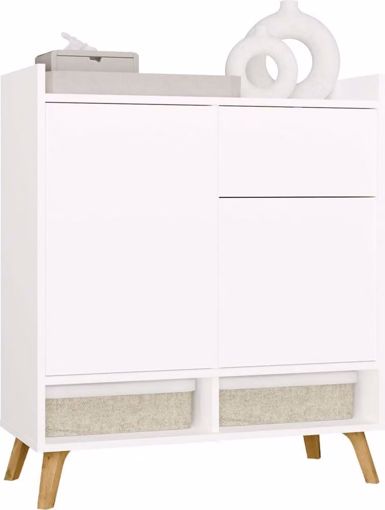 Comodino, bianco, 80 x 92 x 35 cm. Dimensioni: 80 x 92 x 35 cm