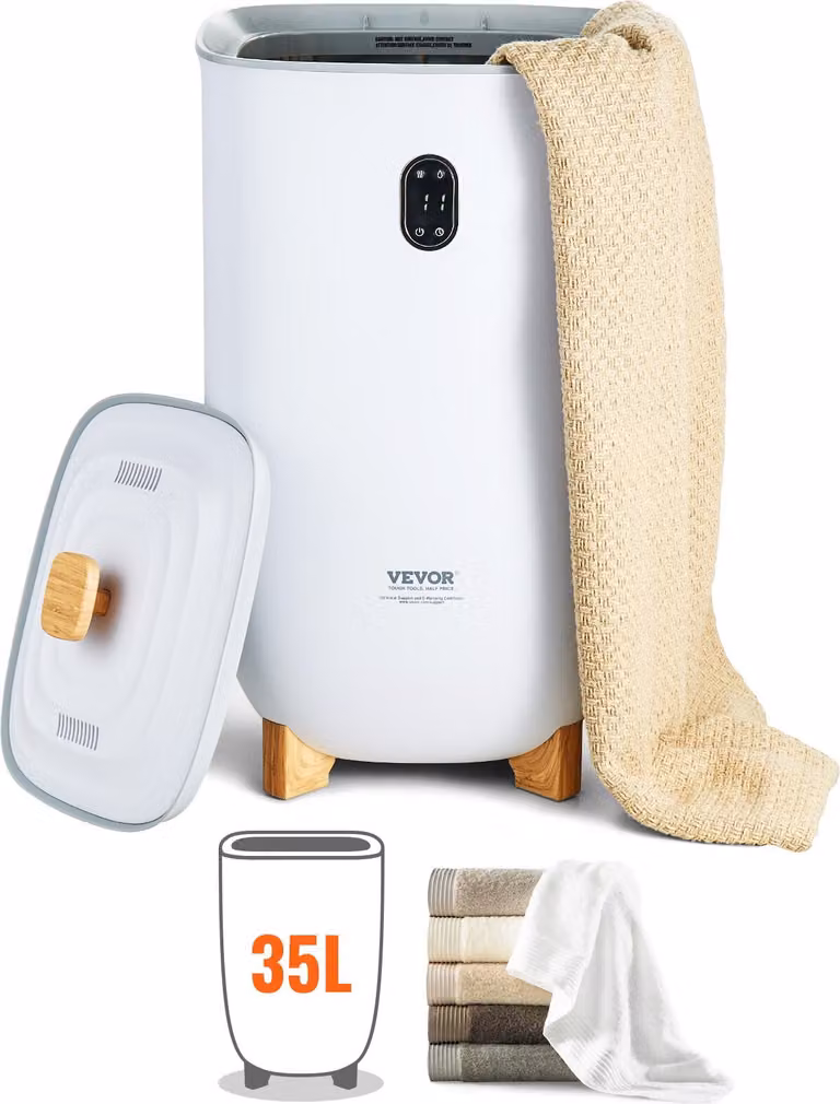 Scaldasalviette 35L secchio LED schermo asciugasalviette bianco timer